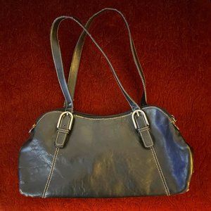 Black Leather Purse - No Brand